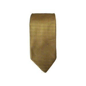 Brooks Brothers 346 100% Silk Yellow/Black Squares Tie Made in USA  58x3.75
